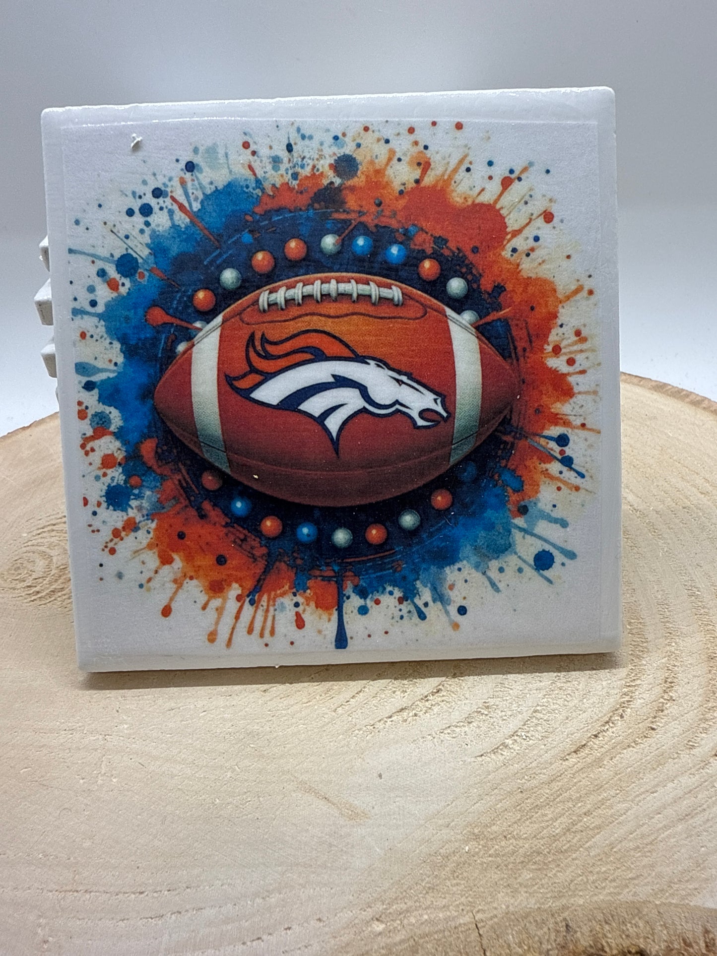 Football Coaster White Ceramic