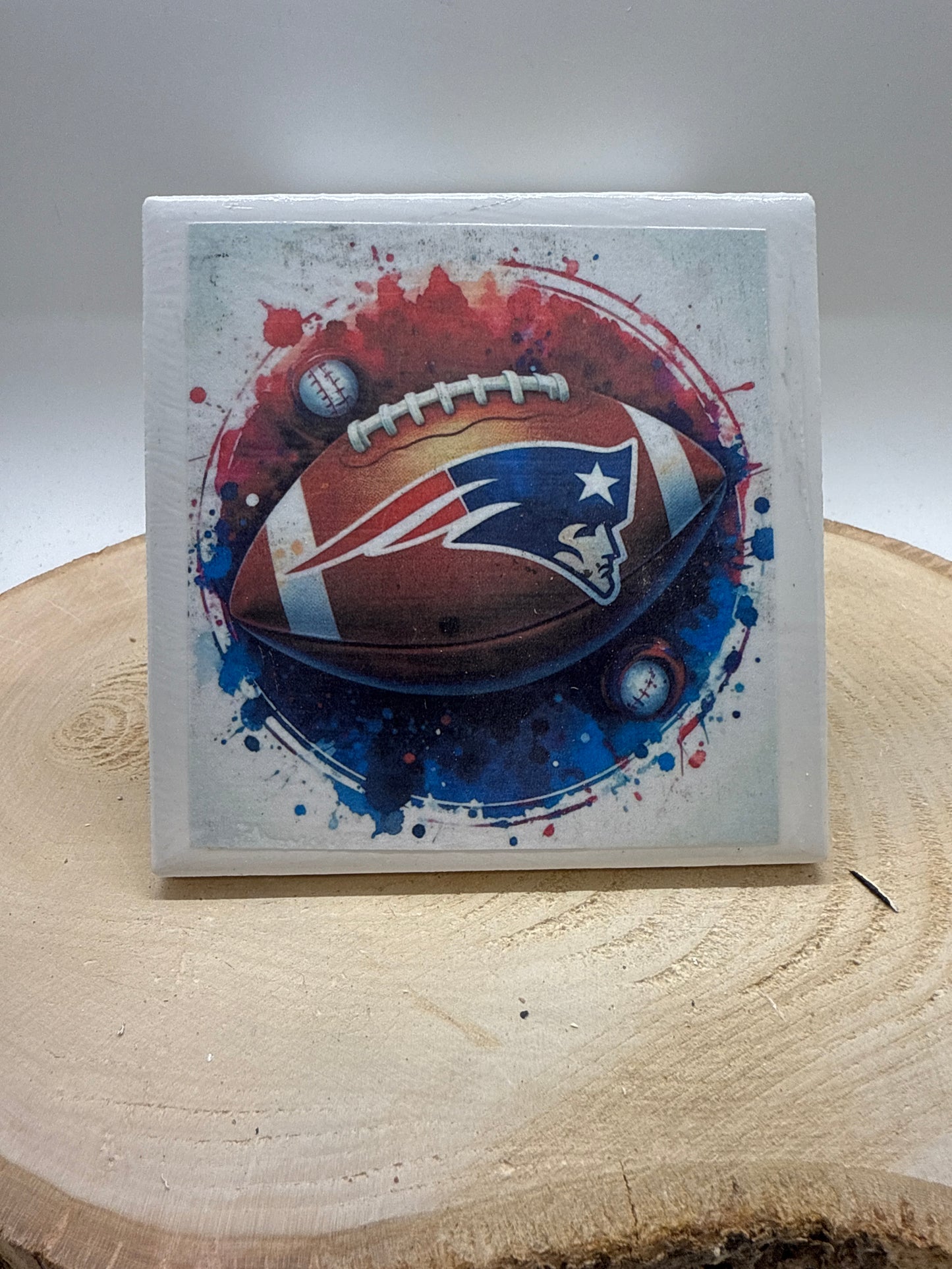 Football Coaster White Ceramic