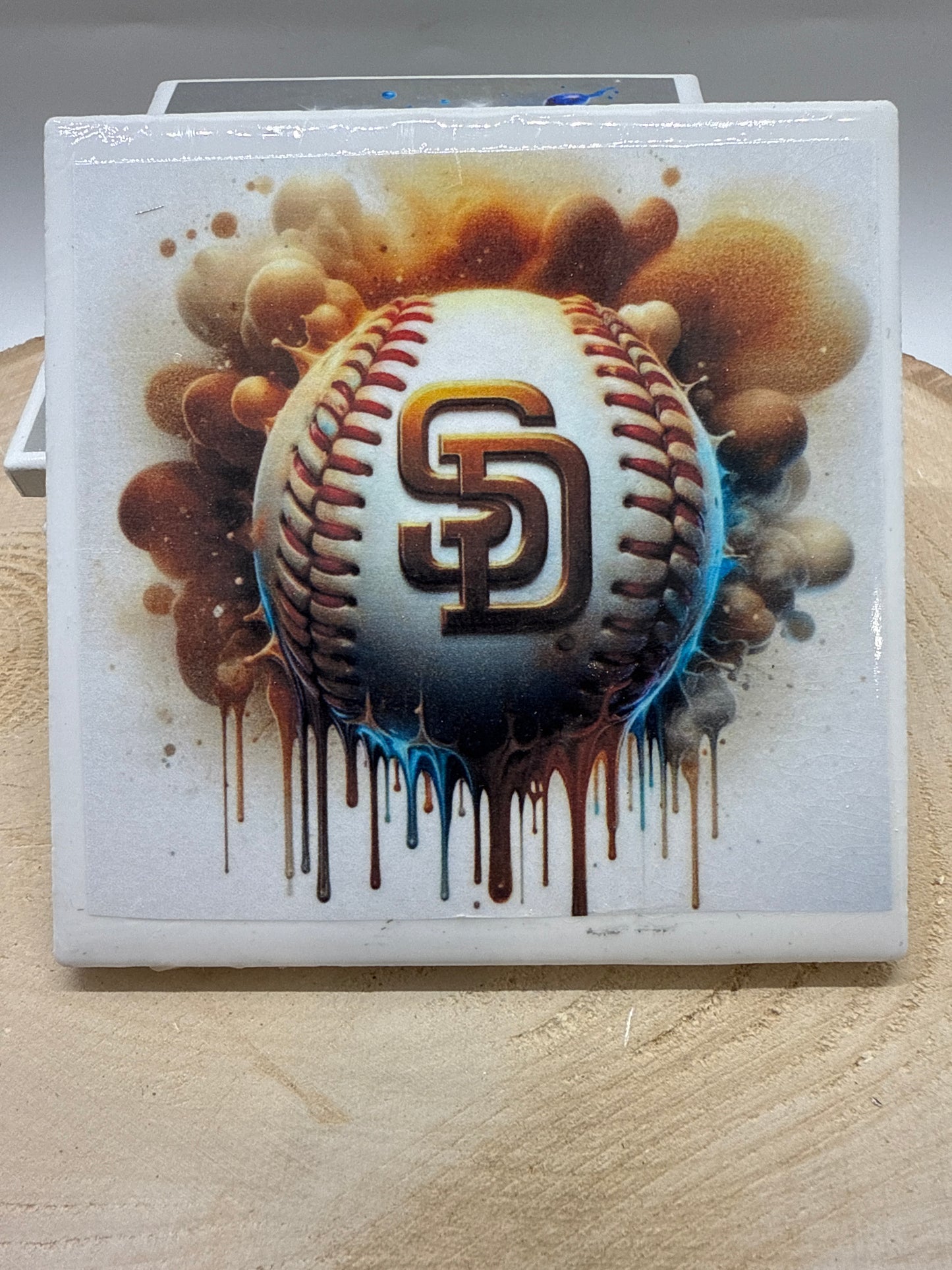 Baseball Coaster White Ceramic