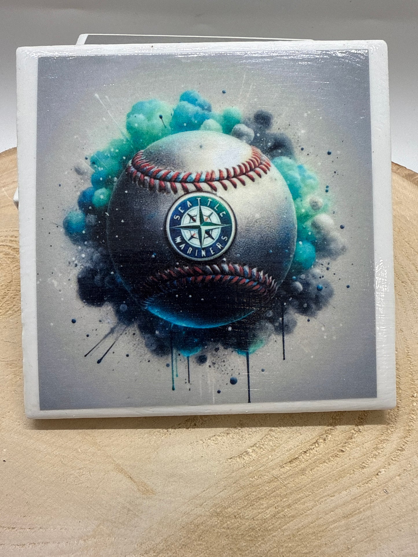 Baseball Coaster White Ceramic