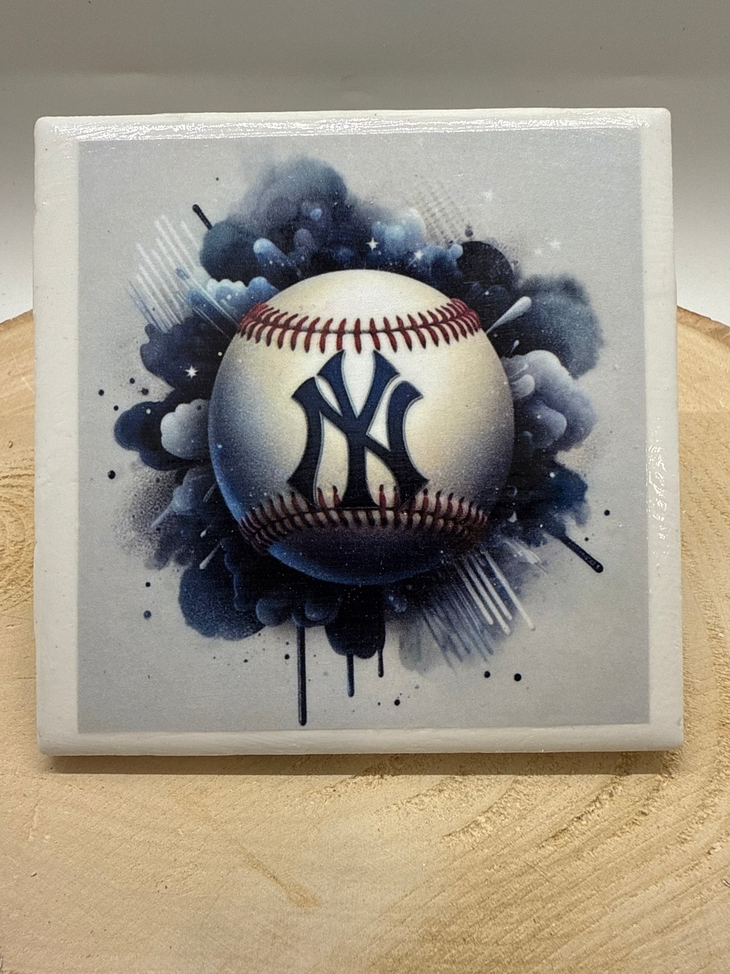 Baseball Coaster White Ceramic