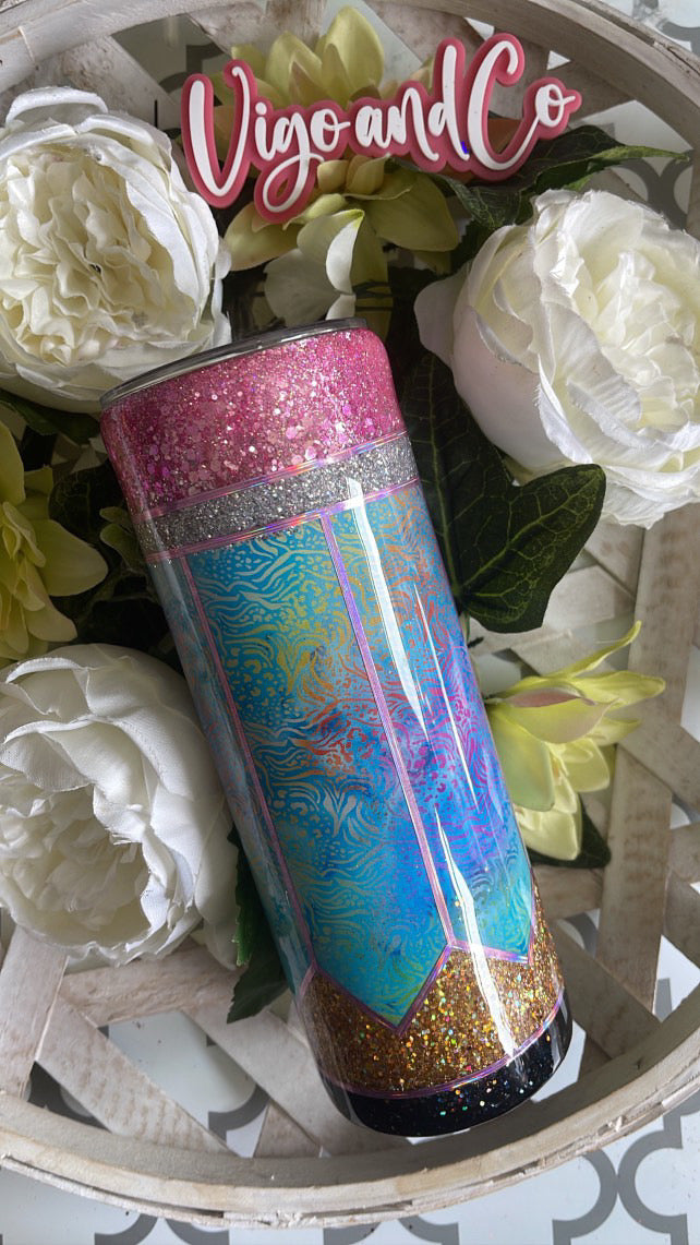 Pink Pencil Resin Tumbler