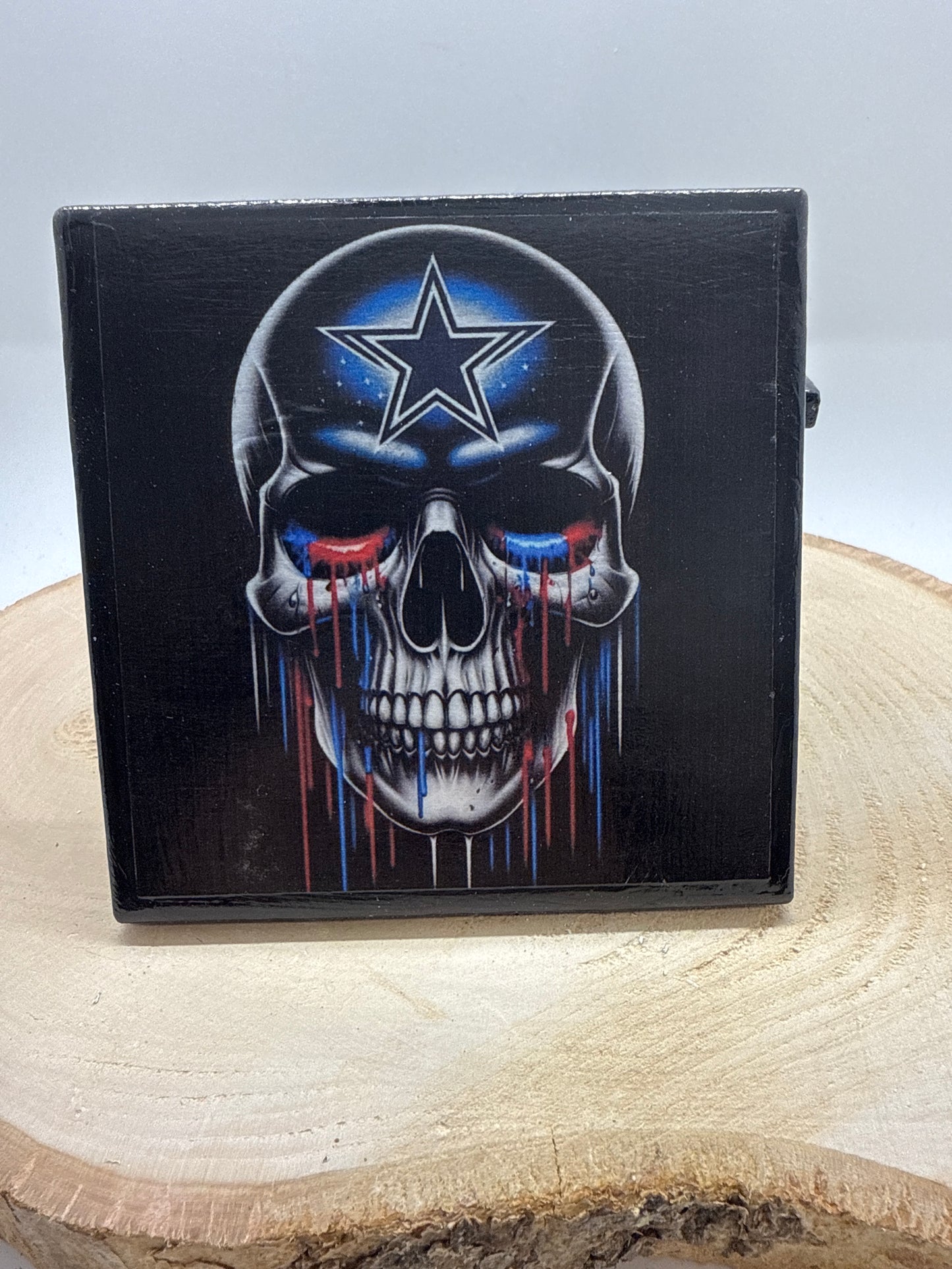 Football Coasters Skull Black Ceramic