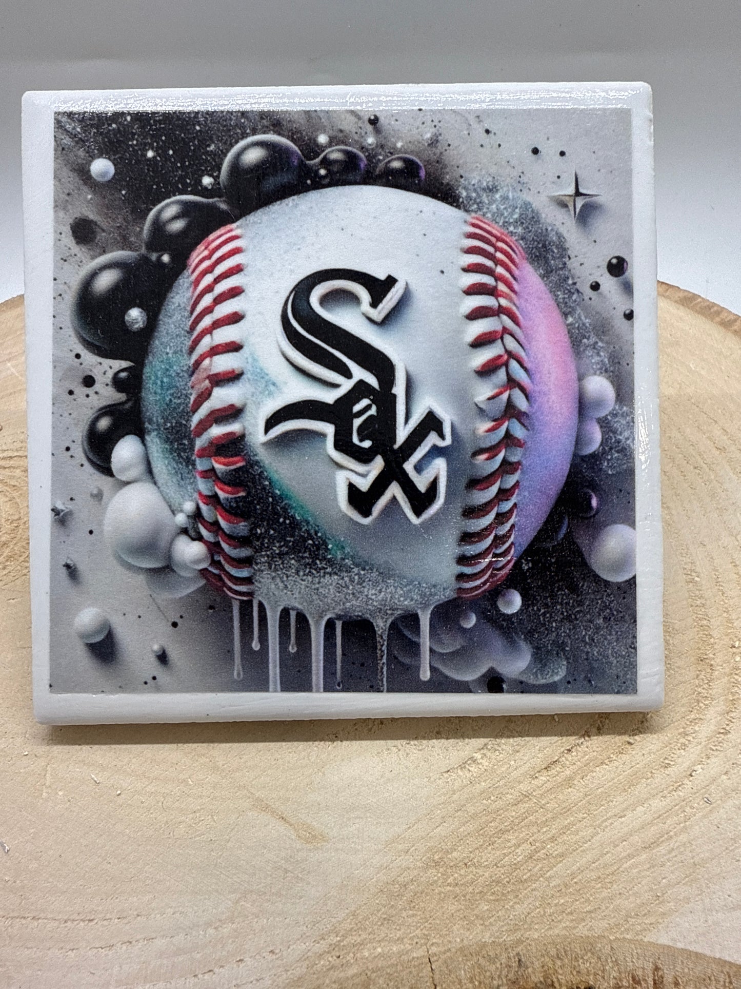 Baseball Coaster White Ceramic