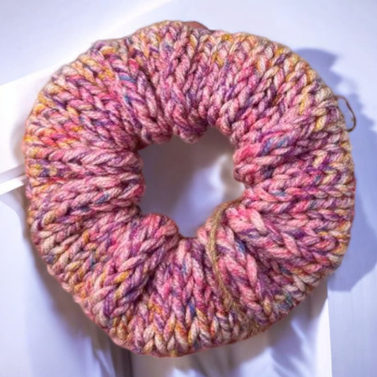 pink chunky scrunchie