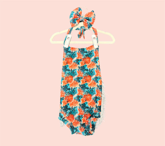 Rose & Rae Bowtique Halter Romper with Bow