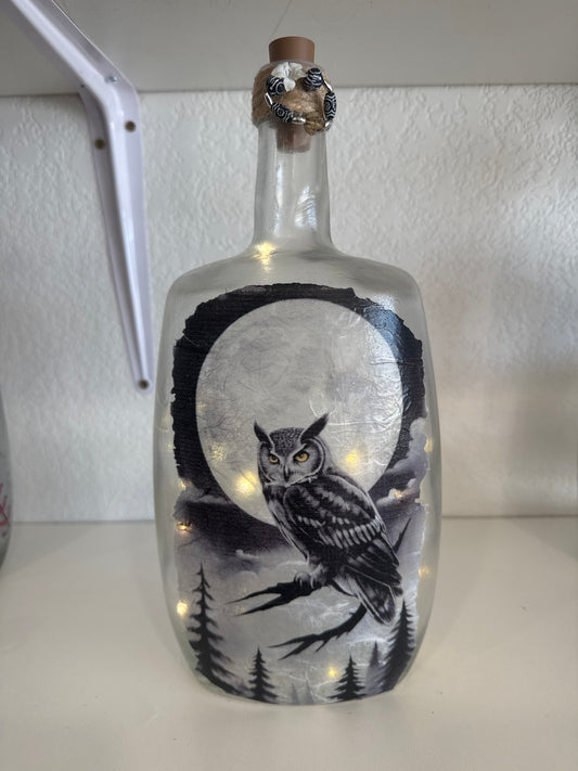 lg lighted owl bottle